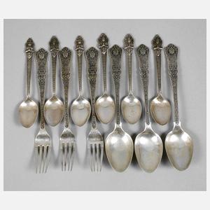 Konvolut asiatisches Silberbesteck