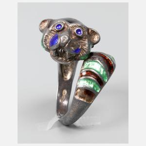 Löwenring mit Email