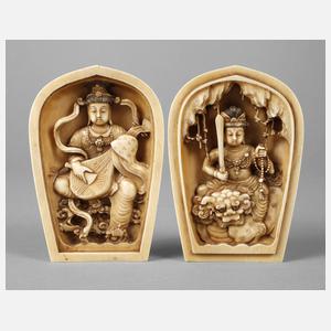 Feine Elfenbeinschnitzerei