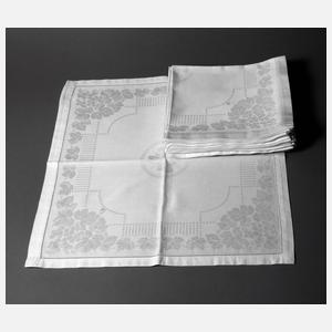 Zwölf Servietten Weinlaubdekor