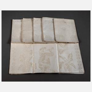 Sechs Gebilddamast-Handtücher Trompeter von Säckingen