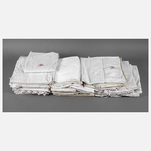 Konvolut Bettwäsche Spitzenbesatz