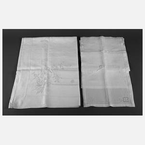 Tischgarnitur mit Ajourstickerei