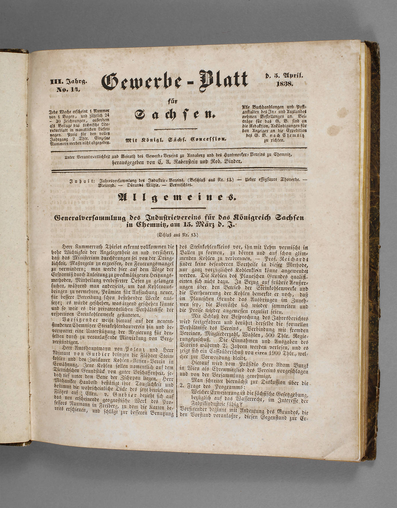Gewerbe-Blatt für Sachsen 1838