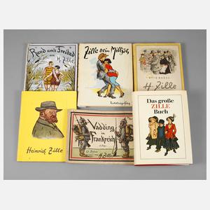 Sechs Bände Heinrich Zille