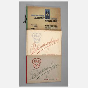 Drei Firmenkataloge Lampen