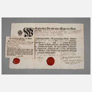 Zwei Urkunden Zunft Creglingen 1791