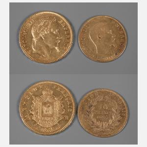 Zwei Goldmünzen Frankreich