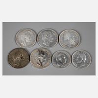 Sieben Münzen Deutsches Reich111