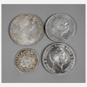 Vier Silbermünzen