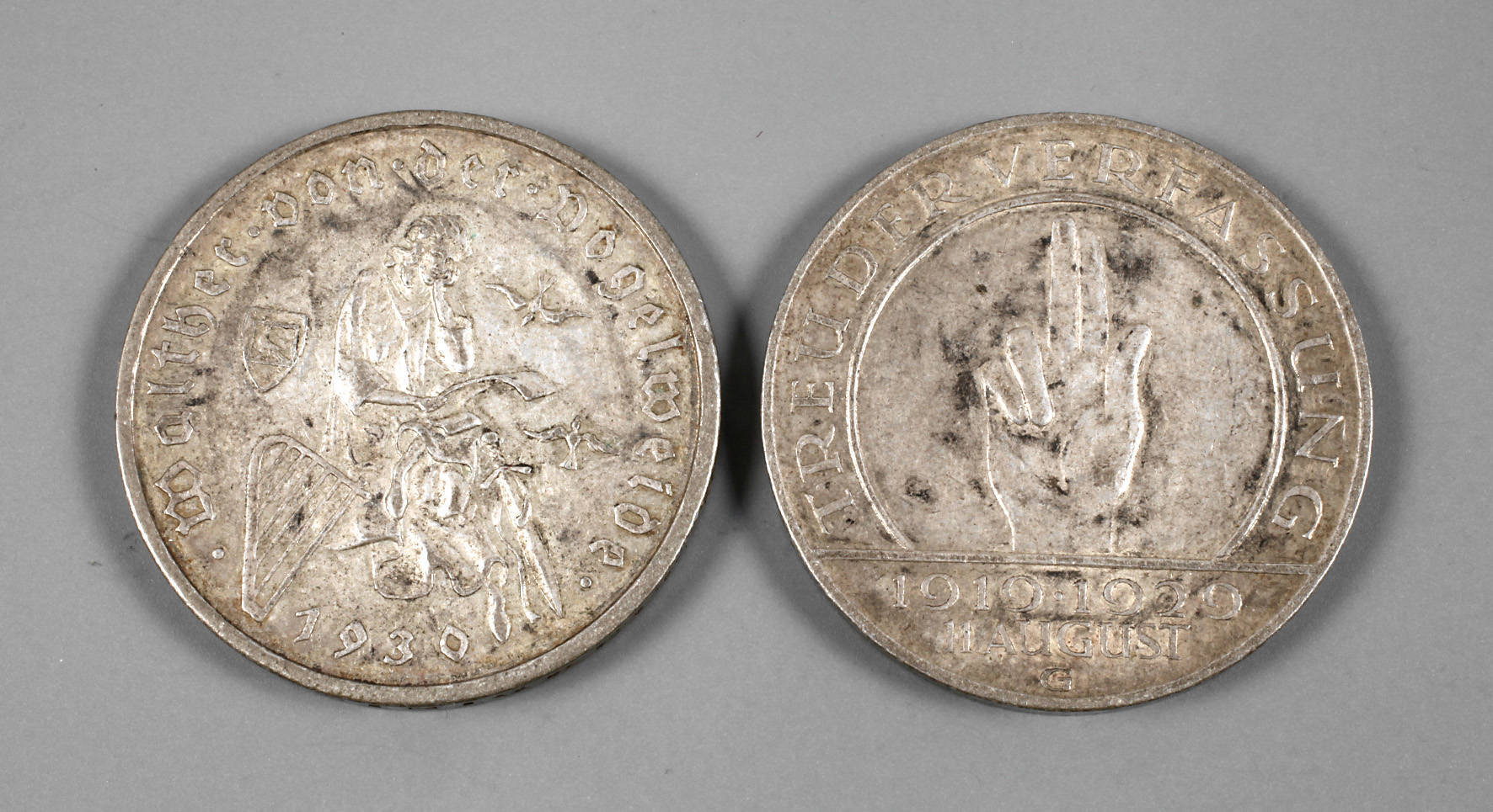 Zwei Münzen Weimarer Republik