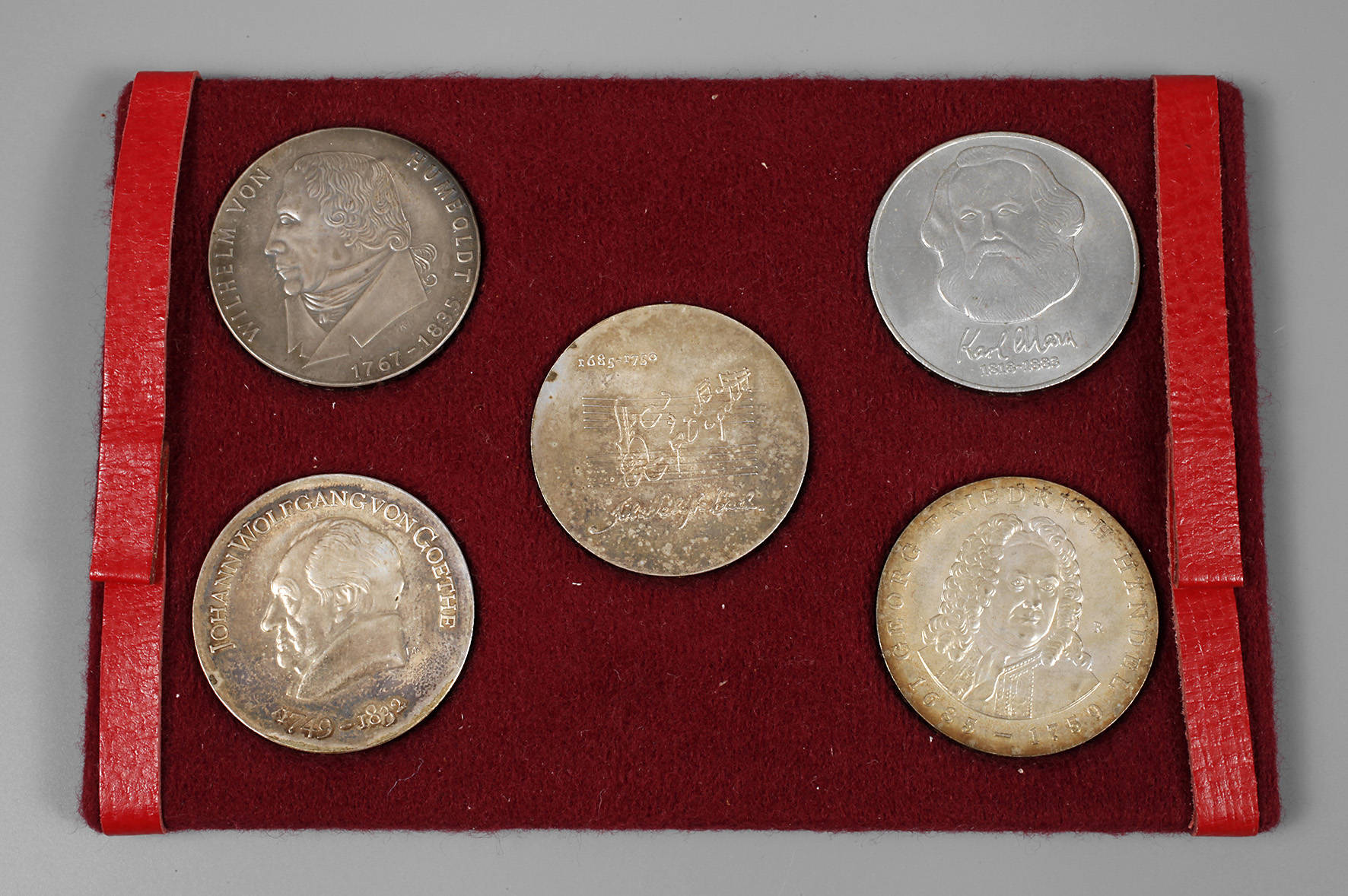 Fünf Gedenkmünzen DDR