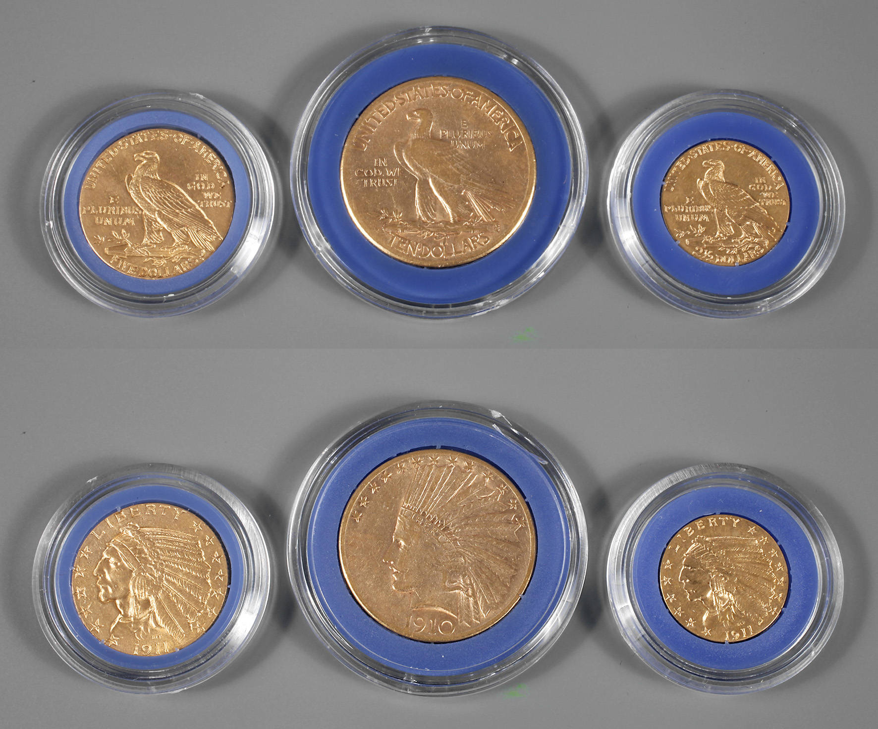 Drei Goldmünzen USA
