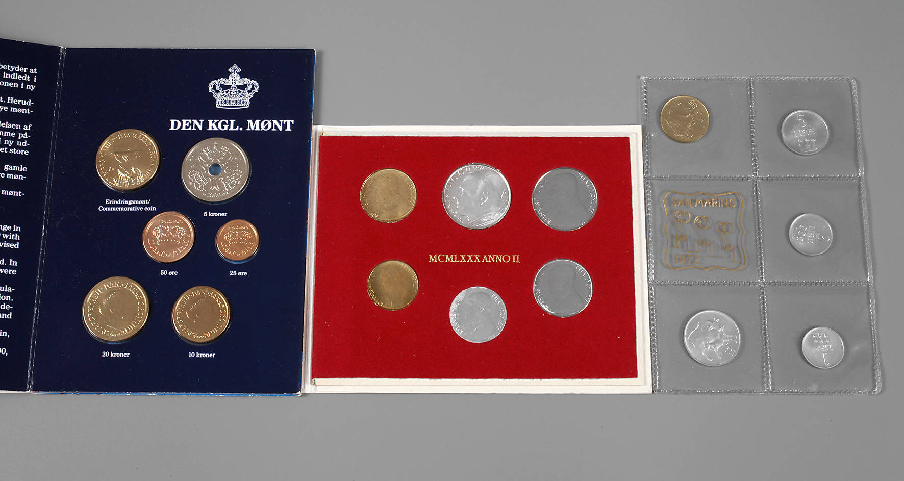 Drei Münzsätze Europa