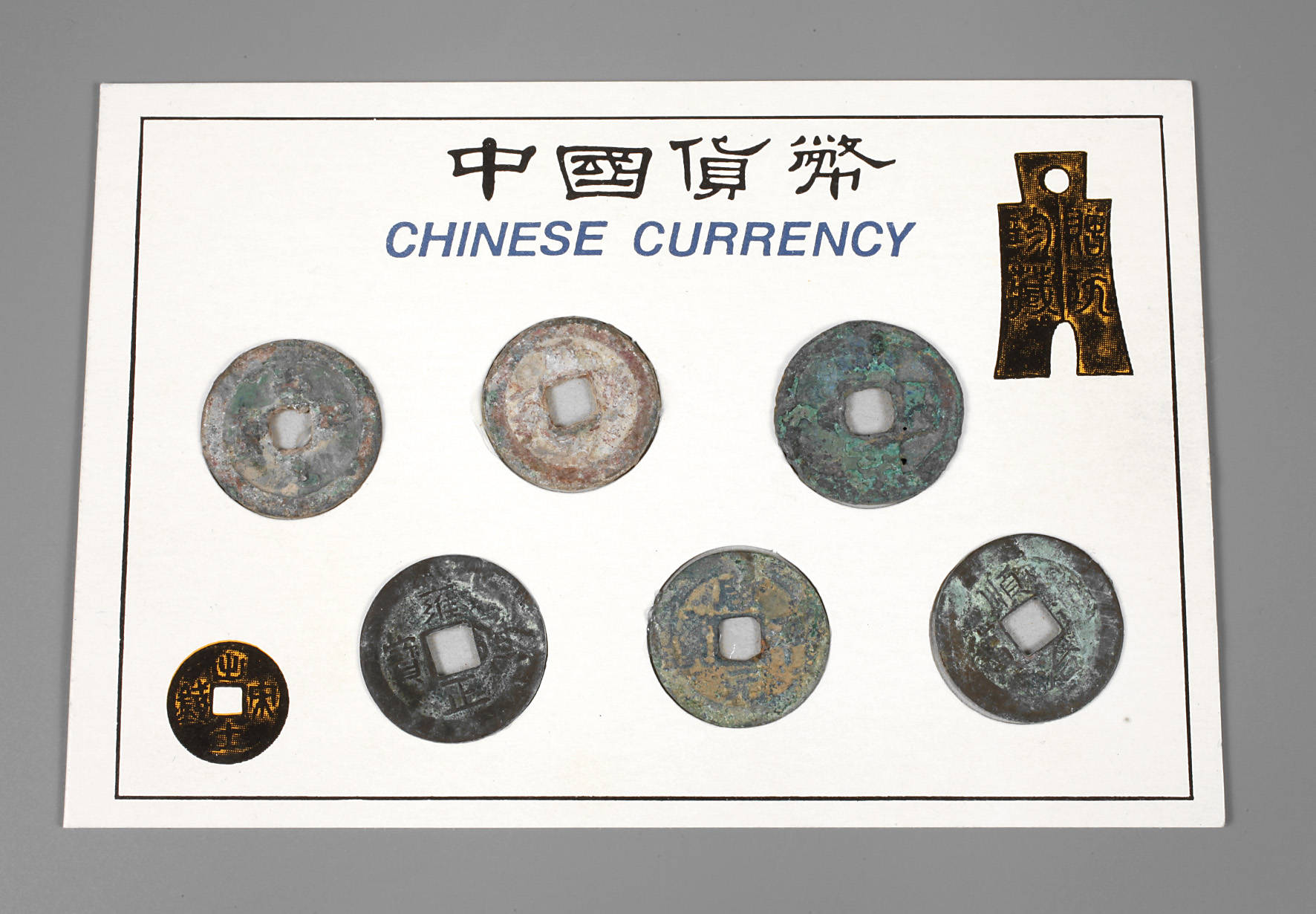 Sechs Lochmünzen China