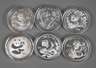 Sechs Silbermünzen China