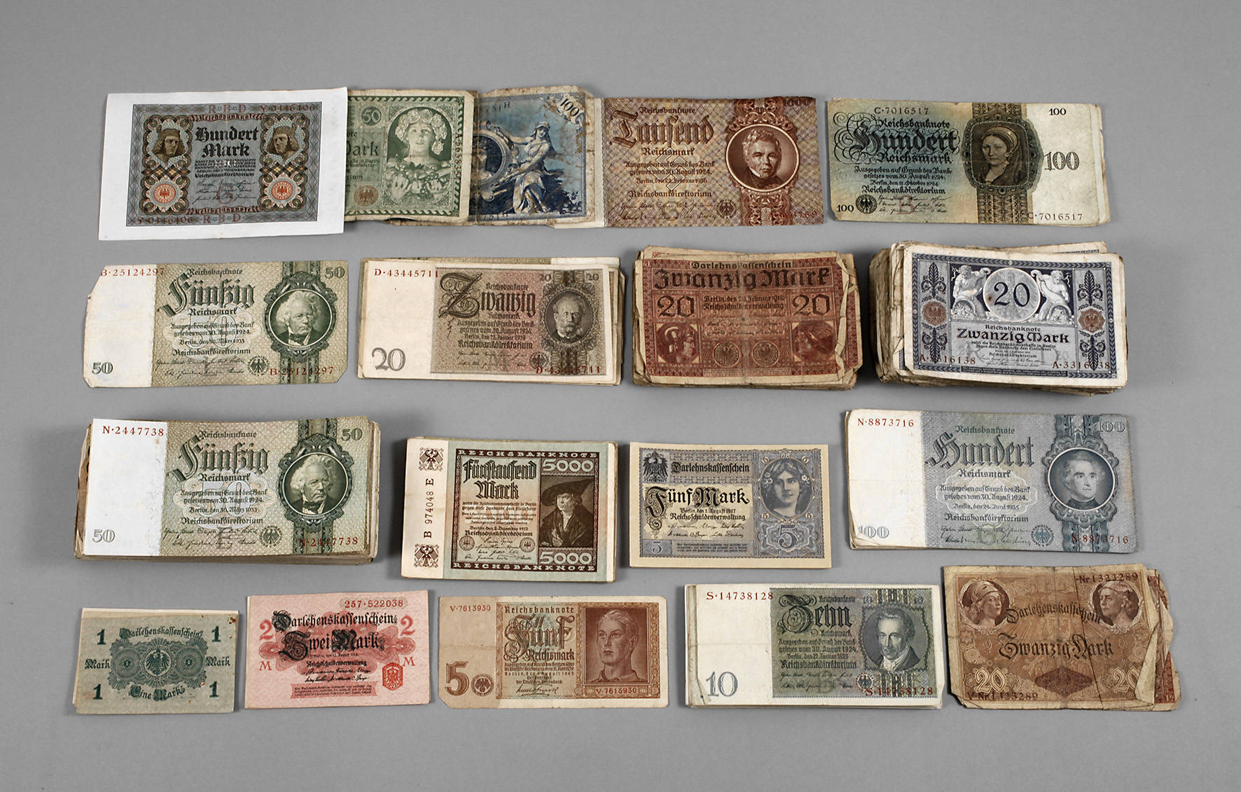 Großes Konvolut Reichsbanknoten