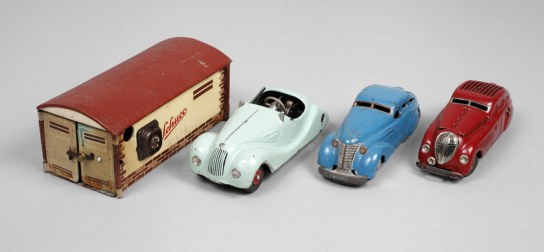 Schuco drei Patentautos und Garage
