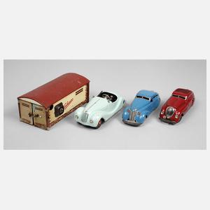 Schuco drei Patentautos und Garage