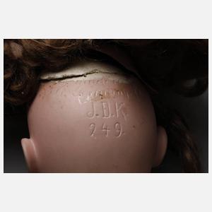 Kestner große Porzellankopfpuppe mit Puppenwagen