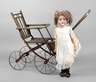 Kestner große Porzellankopfpuppe mit Puppenwagen