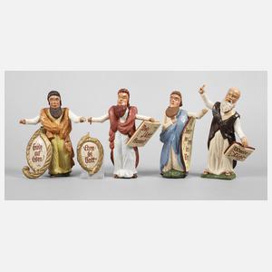 Vier Krippenfiguren Erzgebirge