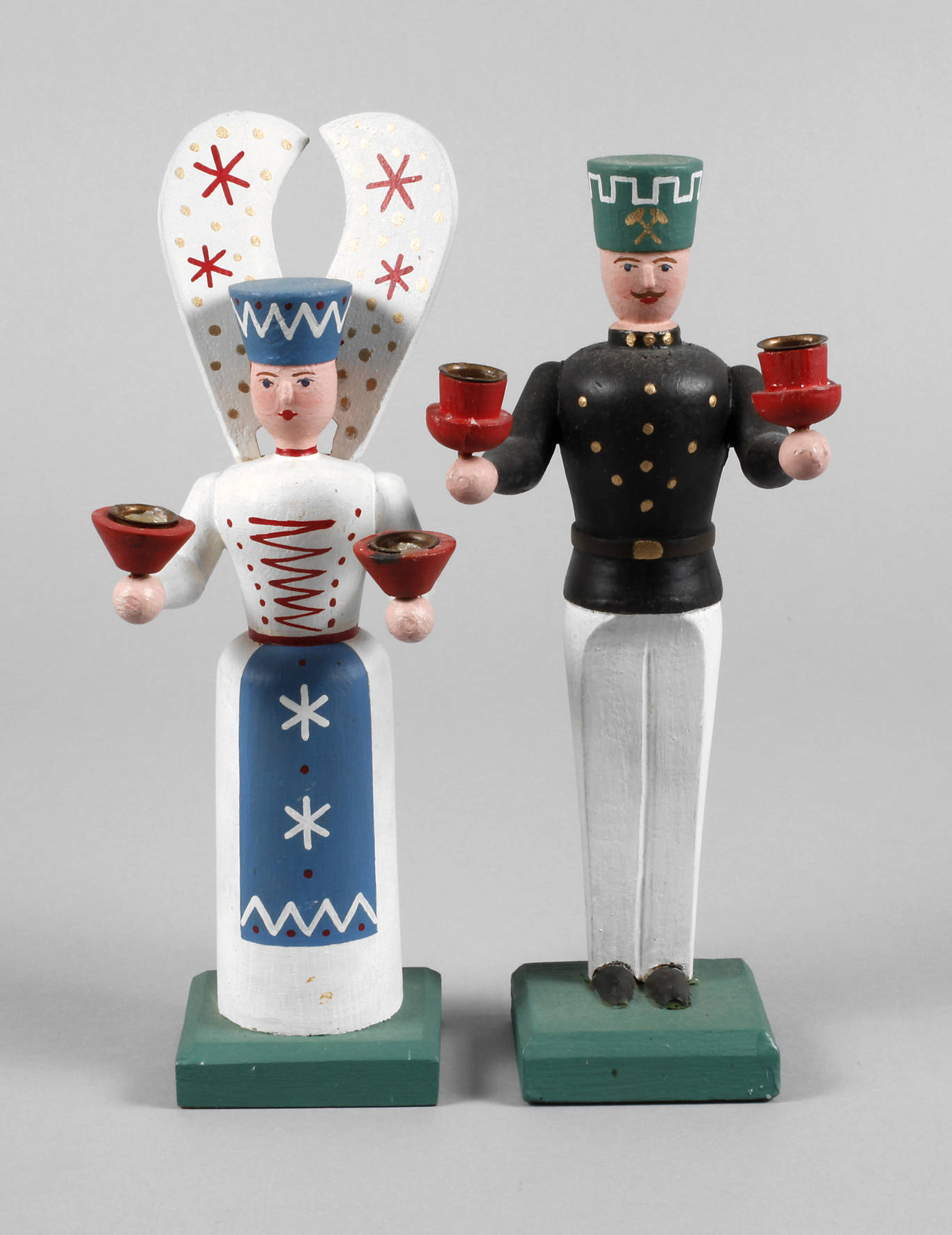 Paar Lichterfiguren Erzgebirge