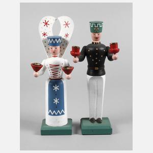 Paar Lichterfiguren Erzgebirge