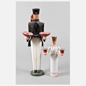 Zwei Lichterfiguren Erzgebirge