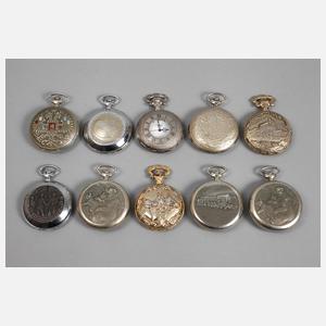 Zehn Taschenuhren