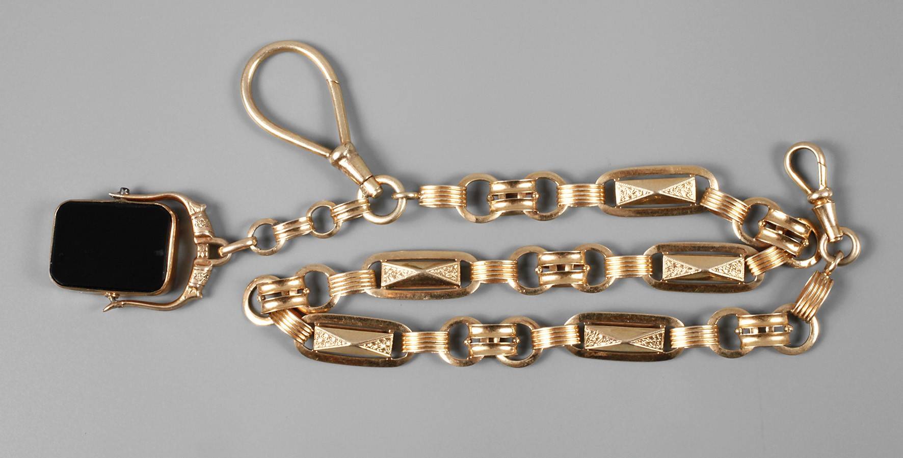 Uhrenkette Gelbgold mit Siegelstein