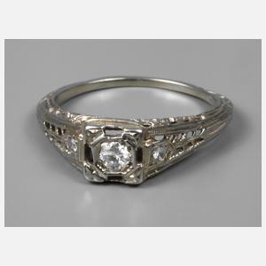 Weißgoldring mit Brillanten