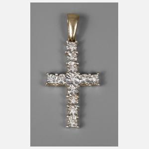 Kreuzanhänger mit Diamantbesatz