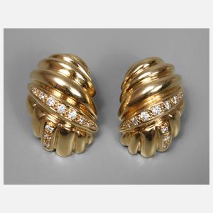Paar Ohrclips mit Brillanten