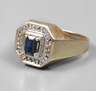 Herrenring mit Saphir und Diamanten