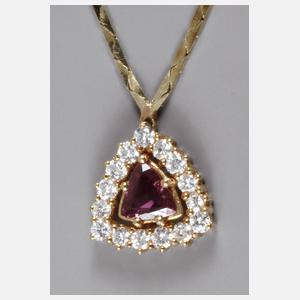 Collier mit Rhodolith und Brillanten
