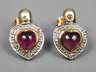 Paar Ohrstecker mit Rubellitherzen