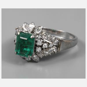 Damenring mit Smaragd und Brillanten