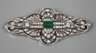 Brosche mit Brillanten und Smaragd