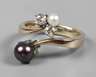 Damenring mit Brillanten und Perlen