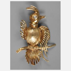 Brosche als Paradiesvogel