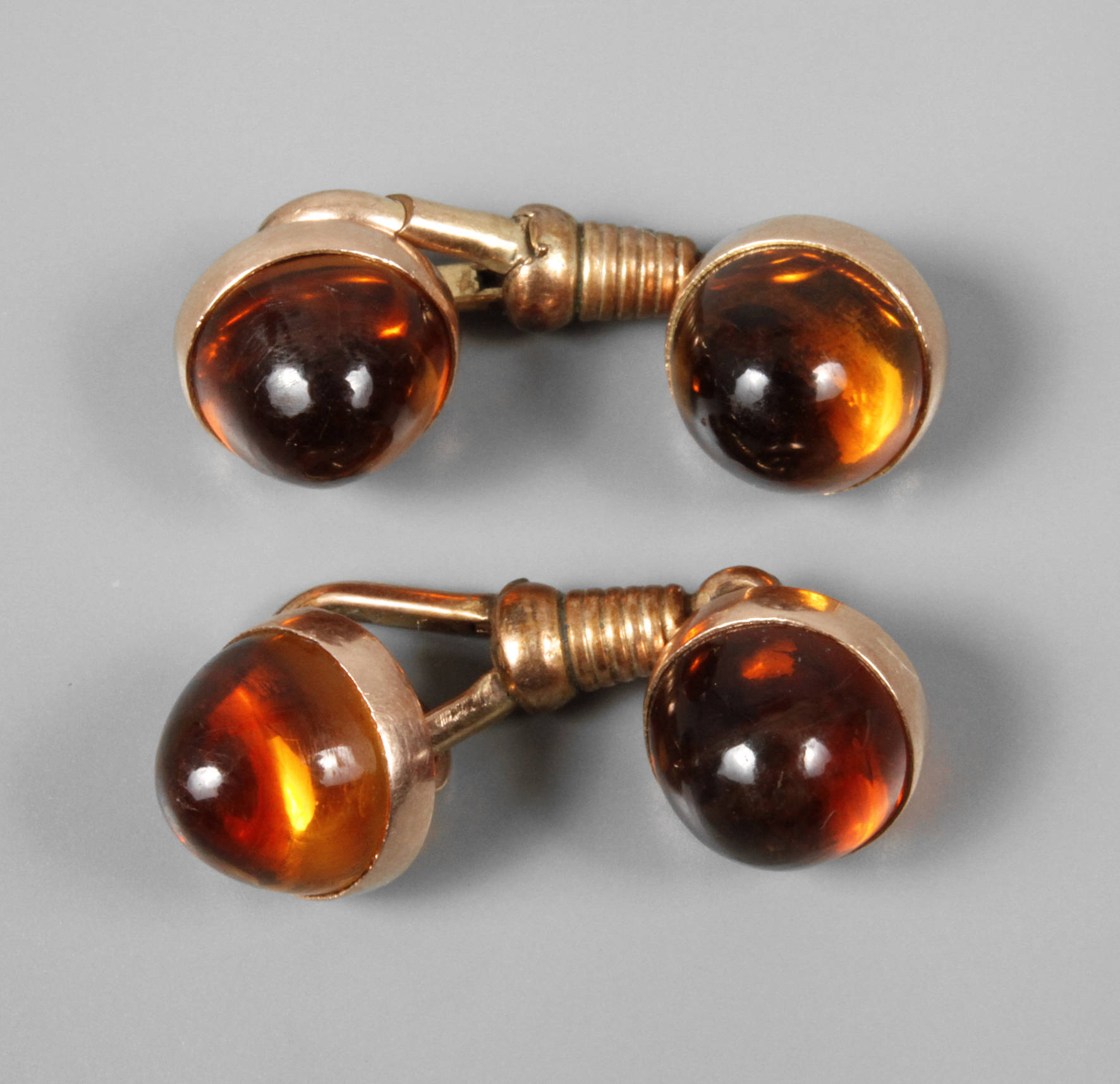 Paar Manschettenknöpfe mit Citrin