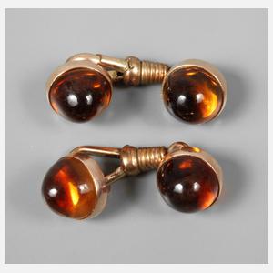 Paar Manschettenknöpfe mit Citrin