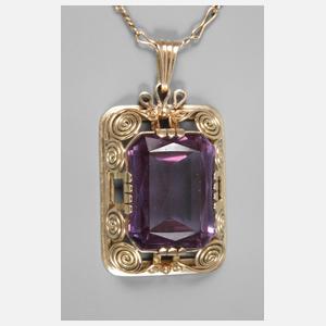 Anhänger mit synth. Spinell an Kette