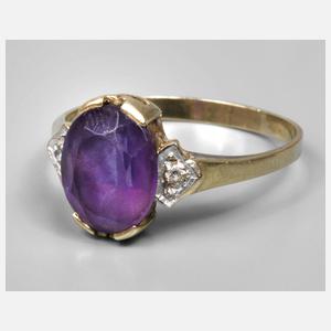 Damenring mit Amethyst und Brillanten