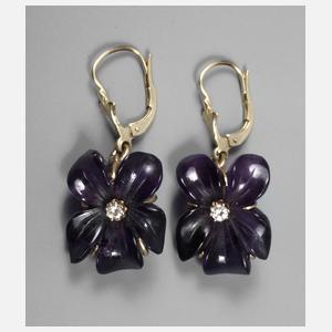 Paar Ohrhänger Amethyst mit Brillanten