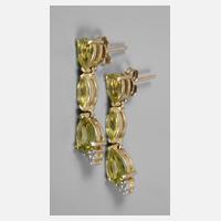 Paar Ohrhänger mit Peridot und Diamanten111