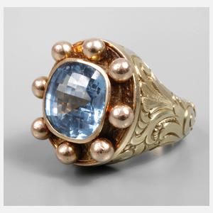 Sehr großer Herrenring mit synthetischem Spinell