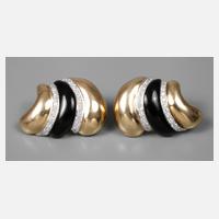Paar Ohrringe mit Onyx und Brillanten111