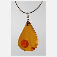 Großer Bernsteinanhänger an Silberkette111